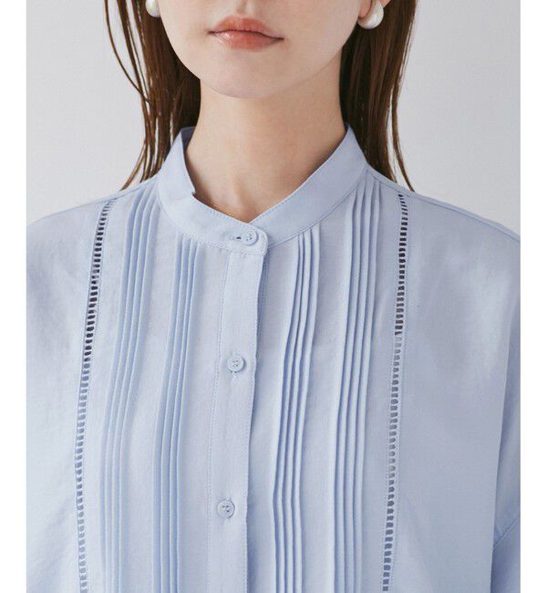 Rope&rsquo;Picnic「【UVケア・防シワ】羽織れるピンタックデザインペプラムシャツ」|シャツ・ブラウス|