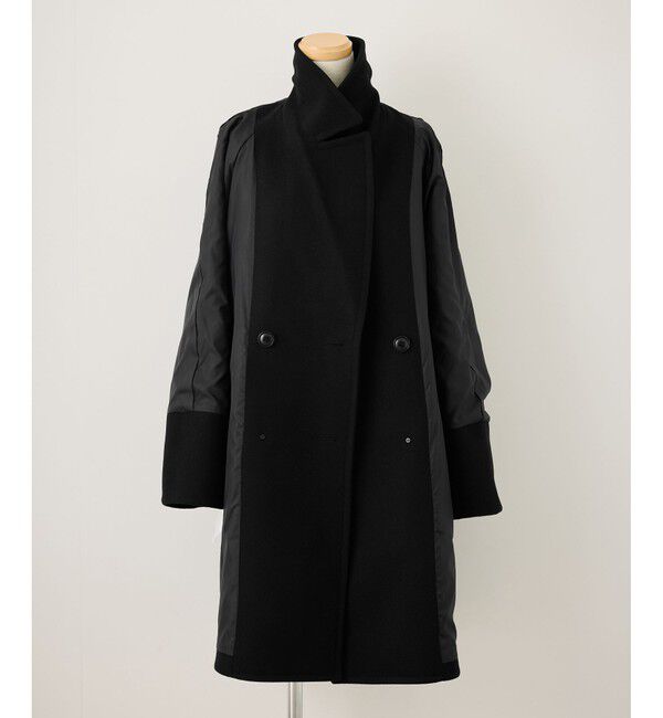 Rope&rsquo;Picnic「ジャージメルトン無地＆チェックオーバーPコート/一部WEB限定カラー・リンクコーデ」|ピーコート|