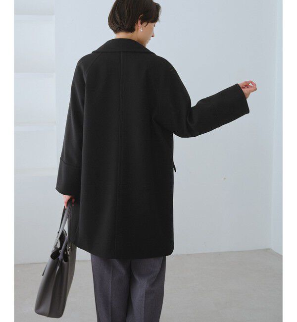 Rope&rsquo;Picnic「ジャージメルトン無地＆チェックオーバーPコート/一部WEB限定カラー・リンクコーデ」|ピーコート|