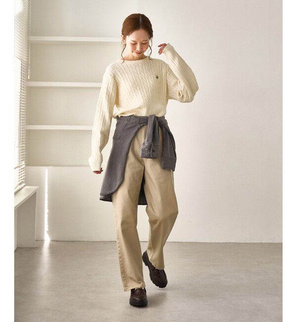 Rope&rsquo;Picnic「【BEVERLYHILLS POLO CLUB・WEB限定】ケーブル編みクロップドニットプルオーバー」|ニット・セーター|