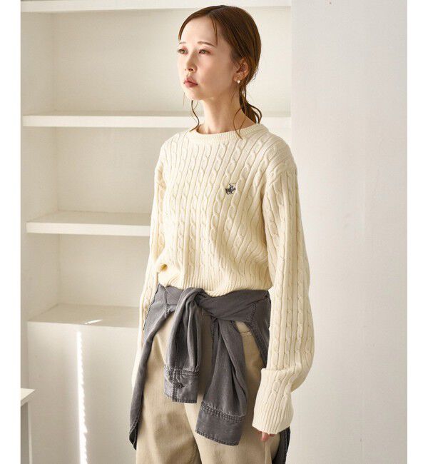 Rope&rsquo;Picnic「【BEVERLYHILLS POLO CLUB・WEB限定】ケーブル編みクロップドニットプルオーバー」|ニット・セーター|