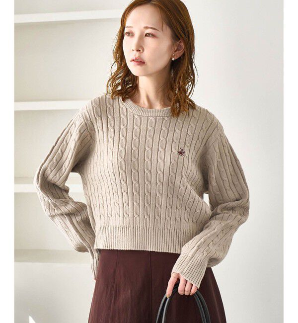 Rope&rsquo;Picnic「【BEVERLYHILLS POLO CLUB・WEB限定】ケーブル編みクロップドニットプルオーバー」|ニット・セーター|