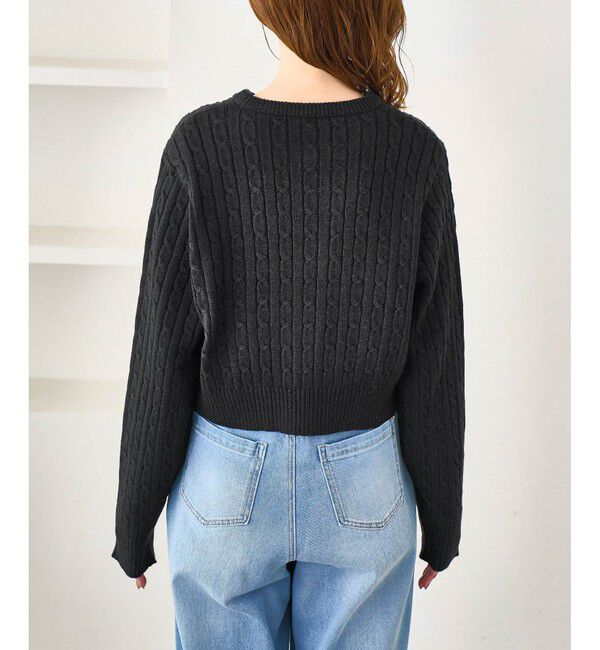 Rope&rsquo;Picnic「【BEVERLYHILLS POLO CLUB・WEB限定】ケーブル編みクロップドニットプルオーバー」|ニット・セーター|