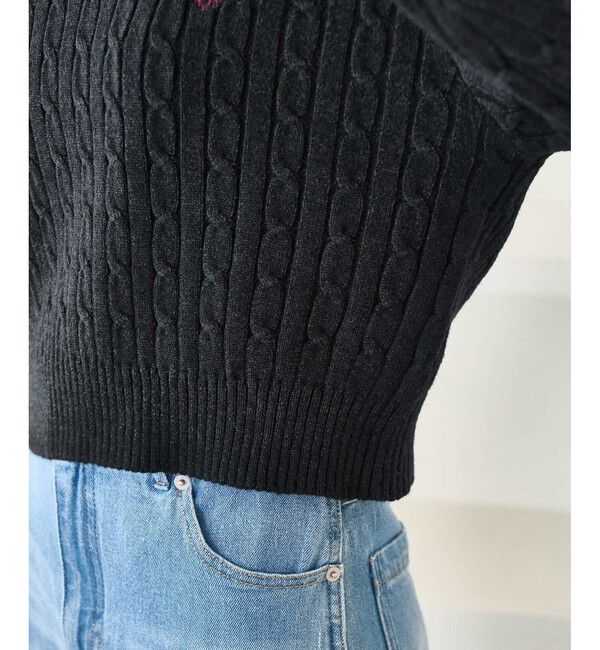 Rope&rsquo;Picnic「【BEVERLYHILLS POLO CLUB・WEB限定】ケーブル編みクロップドニットプルオーバー」|ニット・セーター|