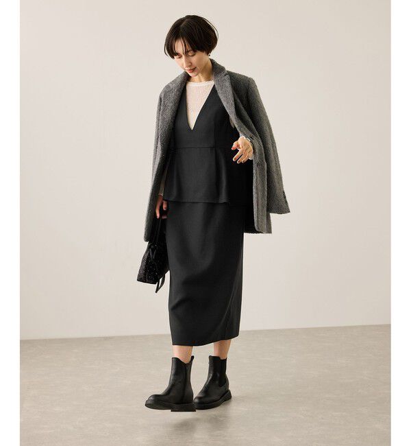 Rope&rsquo;Picnic「【新色追加】レイヤード風ペプラムジャンパースカート」|ワンピース|