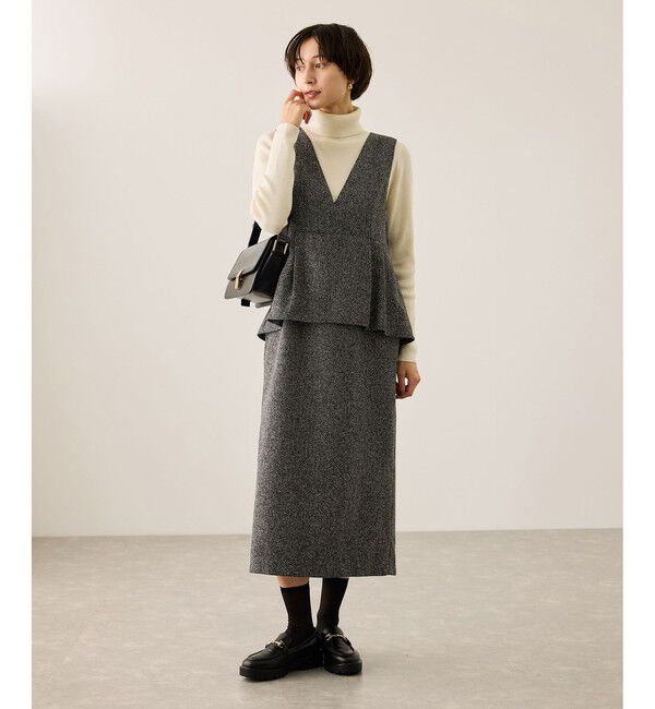 Rope&rsquo;Picnic「【新色追加】レイヤード風ペプラムジャンパースカート」|ワンピース|