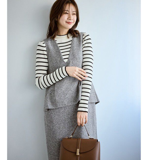 Rope&rsquo;Picnic「【新色追加】レイヤード風ペプラムジャンパースカート」|ワンピース|