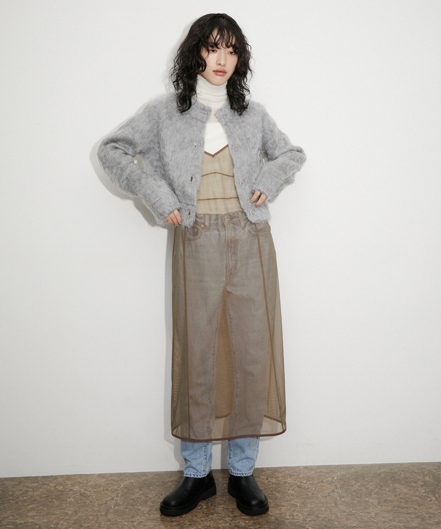 ADAM ET ROPE'「シアーキャミワンピース」|ワンピース|