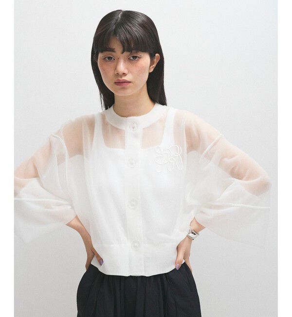 ADAM ET ROPE'「シアーロゴカーディガン」|カーディガン|