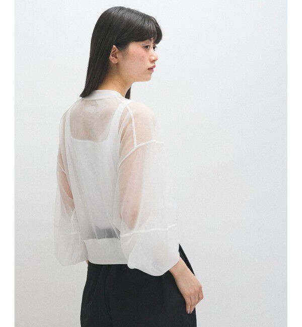 ADAM ET ROPE'「シアーロゴカーディガン」|カーディガン|