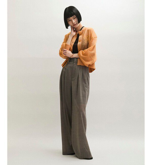 ADAM ET ROPE'「シアーロゴカーディガン」|カーディガン|