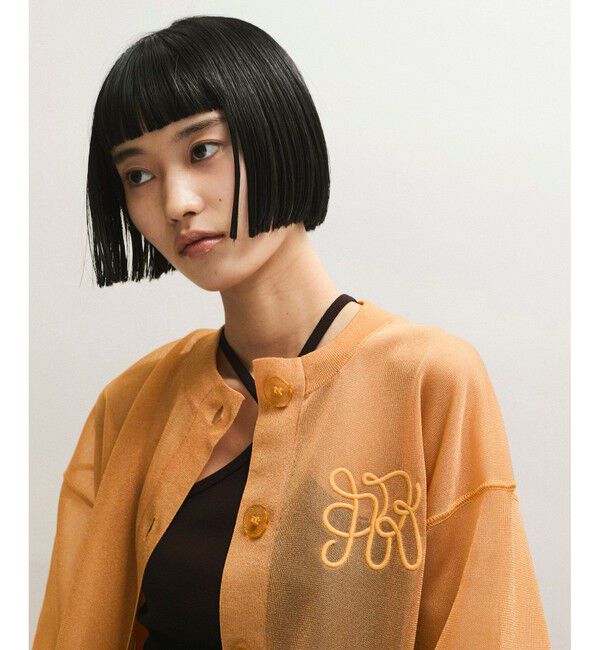 ADAM ET ROPE'「シアーロゴカーディガン」|カーディガン|