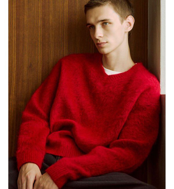 ADAM ET ROPE'「モヘアミックス オーバーサイズ Vネックニット」|ニット・セーター|