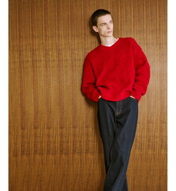 ADAM ET ROPE'「モヘアミックス オーバーサイズ Vネックニット」|ニット・セーター|