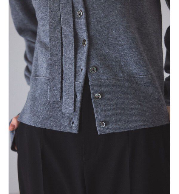 ADAM ET ROPE'「梳毛クルーネックカーディガンストールセット」|カーディガン|