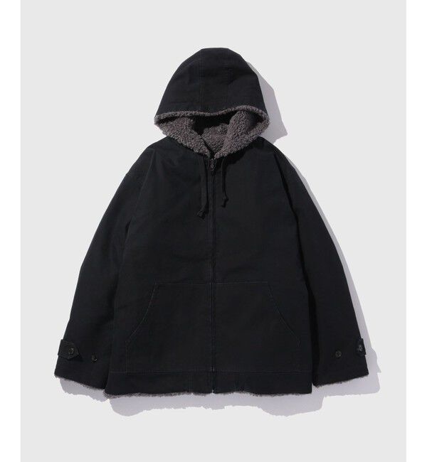 ADAM ET ROPE'「【WEB限定】《リバーシブル》ダック&times;ボア フーデット ジャケット / ユニセックス」|ブルゾン・スタジャン|ブラック(01)