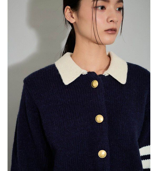 ADAM ET ROPE'「【WEB限定】ポロニットカーディガン」|カーディガン|