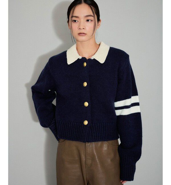 ADAM ET ROPE'「【WEB限定】ポロニットカーディガン」|カーディガン|