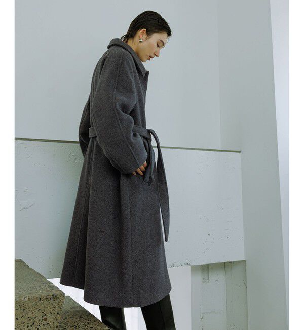 ADAM ET ROPE'「【WEB限定】ベルテッドオーバーサイズロングコート」|ステンカラーコート|