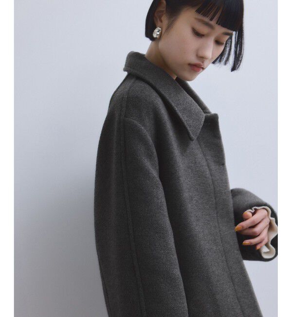 ADAM ET ROPE'「【WEB限定】ベルテッドオーバーサイズロングコート」|ステンカラーコート|
