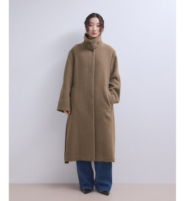 ADAM ET ROPE'「【WEB限定】ベルテッドオーバーサイズロングコート」|ステンカラーコート|