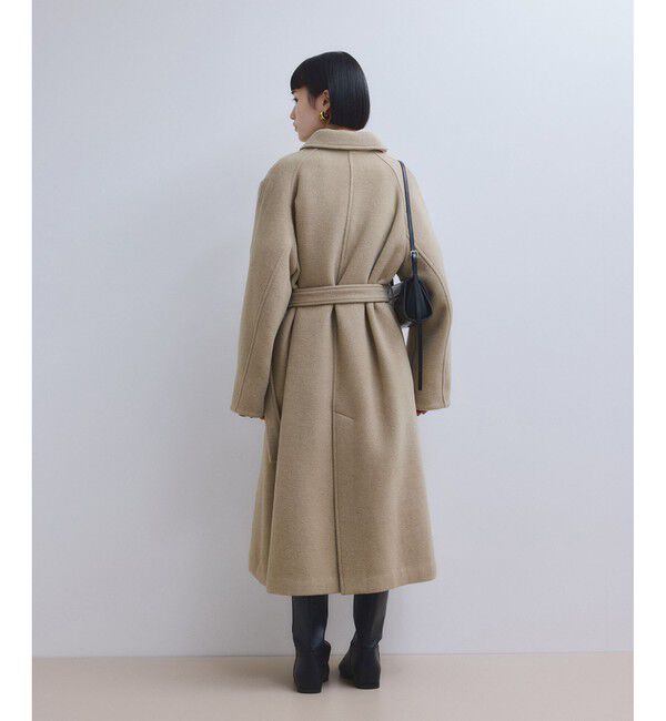 ADAM ET ROPE'「【WEB限定】ベルテッドオーバーサイズロングコート」|ステンカラーコート|