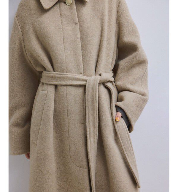 ADAM ET ROPE'「【WEB限定】ベルテッドオーバーサイズロングコート」|ステンカラーコート|