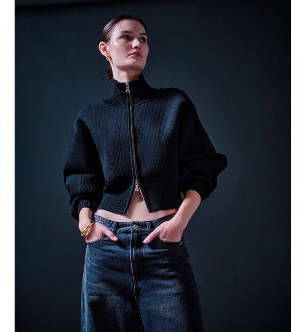 ADAM ET ROPE'「【WEB限定】ショートジャカードドライバーズニット」|カーディガン|