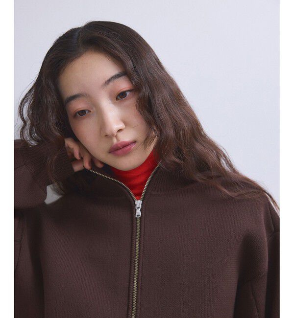 ADAM ET ROPE'「【WEB限定】ショートジャカードドライバーズニット」|カーディガン|