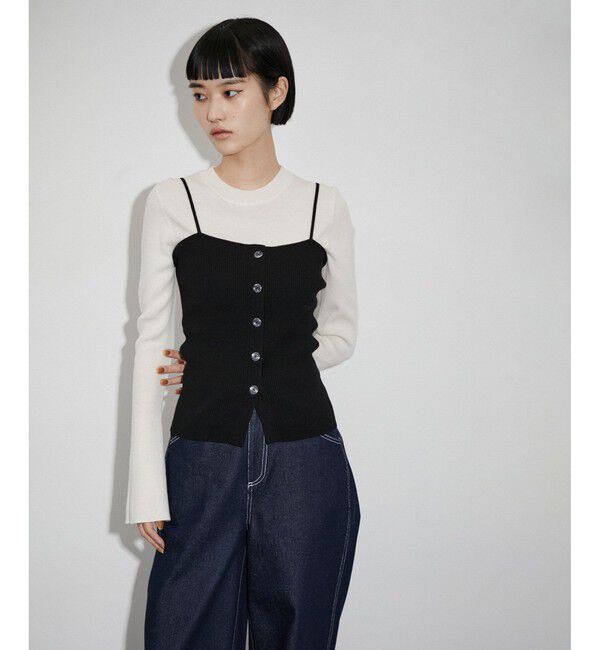 ADAM ET ROPE'「【WEB限定】キャミソールセットクロップドカーディガン」|カーディガン|