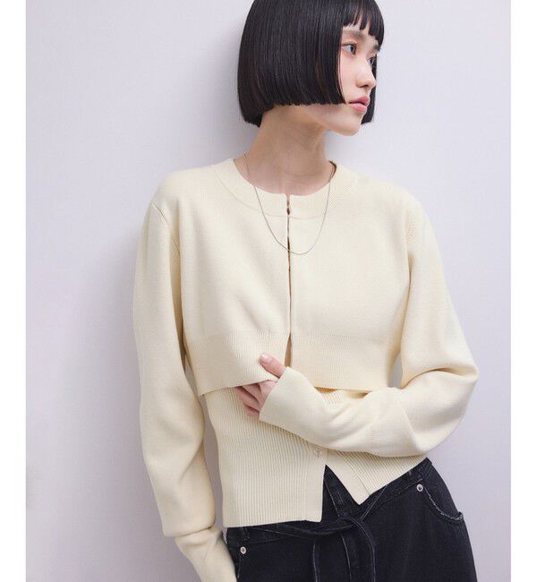 ADAM ET ROPE'「【WEB限定】キャミソールセットクロップドカーディガン」|カーディガン|キナリ(16)