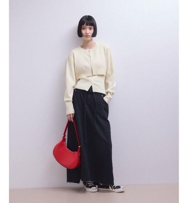 ADAM ET ROPE'「【WEB限定】キャミソールセットクロップドカーディガン」|カーディガン|