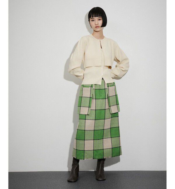 ADAM ET ROPE'「【WEB限定】キャミソールセットクロップドカーディガン」|カーディガン|