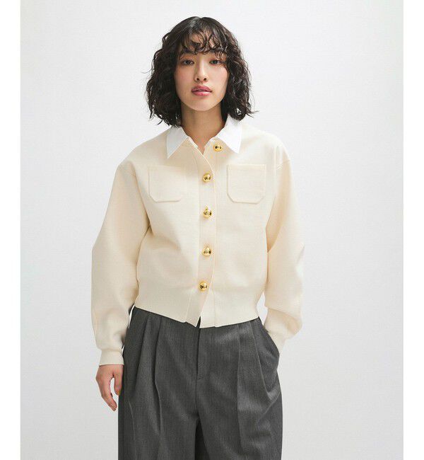 ADAM ET ROPE'「【WEB限定】・【サステナブル】カラー付きカーディガン」|カーディガン|