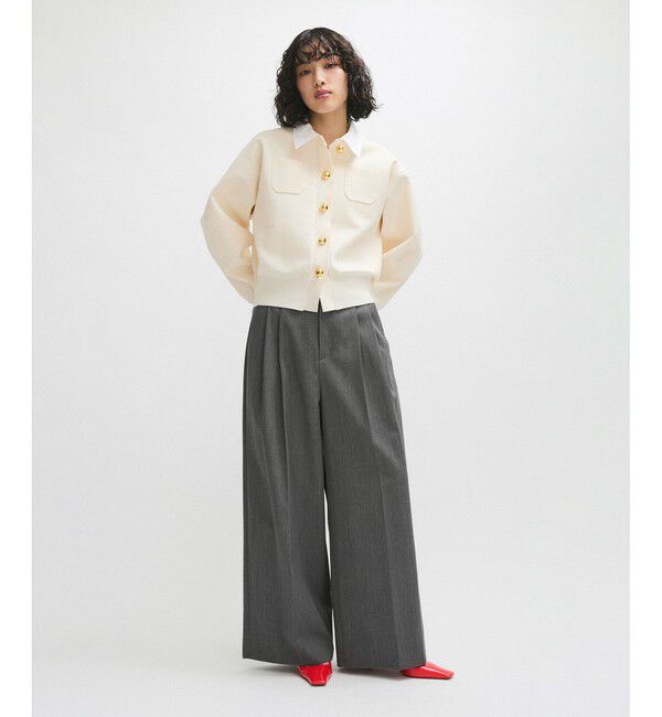 ADAM ET ROPE'「【WEB限定】・【サステナブル】カラー付きカーディガン」|カーディガン|