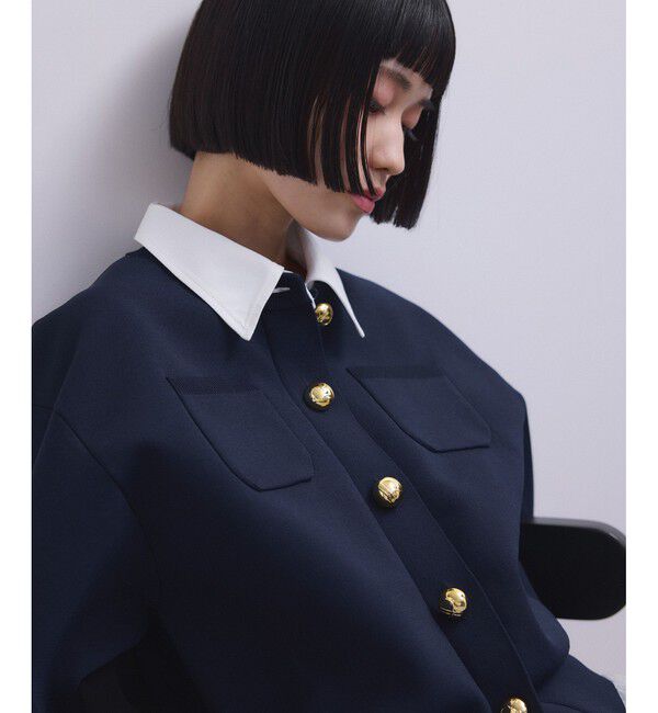 ADAM ET ROPE'「【WEB限定】・【サステナブル】カラー付きカーディガン」|カーディガン|