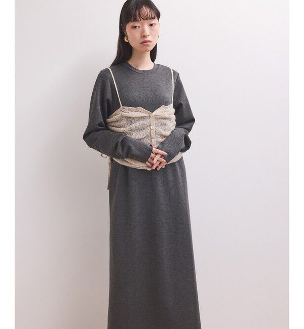 ADAM ET ROPE'「【WEB限定】ニットキャミソールセットワンピース」|ワンピース|