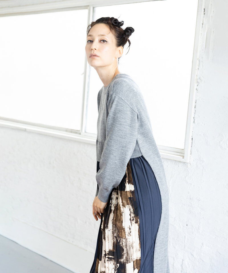  「2WAYバックプリーツニットカーディガン」|ワンピース|