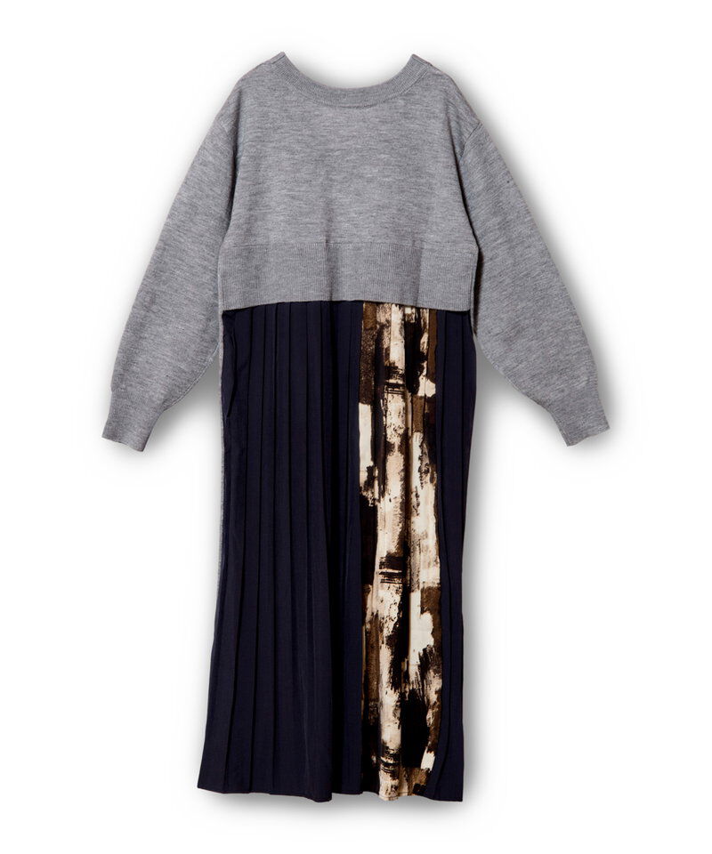  「2WAYバックプリーツニットカーディガン」|ワンピース|