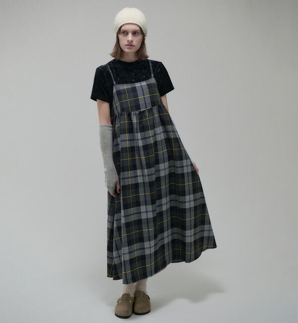 ONEIL OF DUBLIN「O'NEIL OF DUBLIN | ウーステッドウール キャミソールワンピース WOMEN」|ワンピース|GREY系1