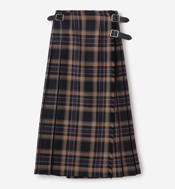 ONEIL OF DUBLIN「O'NEIL OF DUBLIN | ウーステッドウール ロングキルトスカート WOMEN」|スカート|BEIGE系1