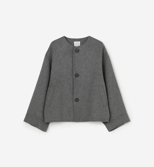 ORCIVAL「ORCIVAL | リバーウール ノーカラーブルゾン WOMEN」|テーラードジャケット|GREY