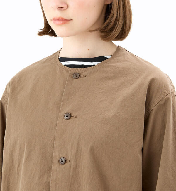 ORCIVAL「ORCIVAL | コットンツイル ノーカラーシャツブルゾン WOMEN」|シャツ・ブラウス|