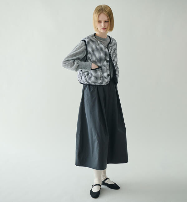 LE GLAZIK「LE GLAZIK | メモリーツイル タックスカート WOMEN」|スカート|