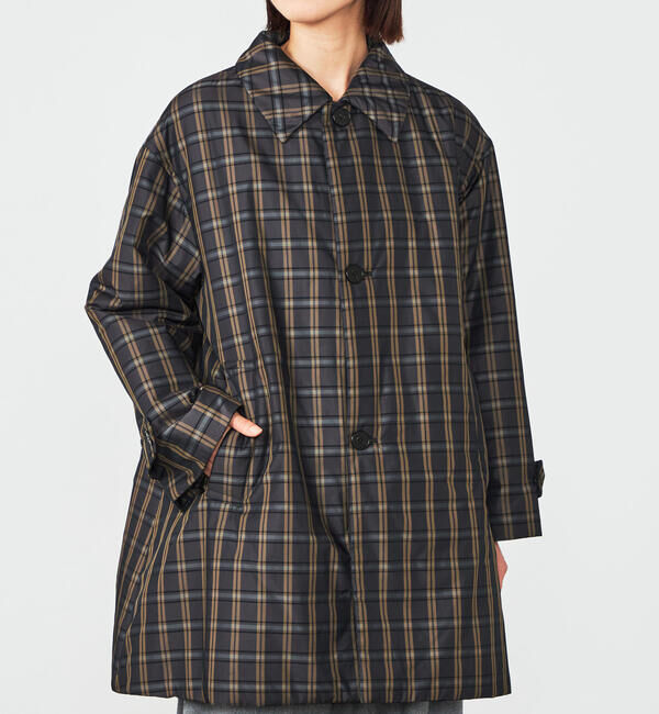 LE GLAZIK「LE GLAZIK | ツイルチェック ショートコート WOMEN」|ダウン|