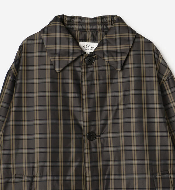 LE GLAZIK「LE GLAZIK | ツイルチェック ショートコート WOMEN」|ダウン|