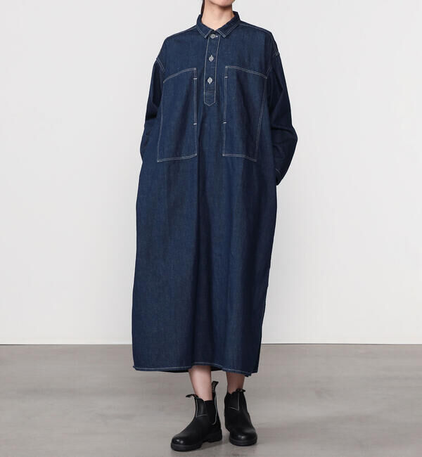  「orSlow | デニム プルオーバーシャツワンピース WOMEN」|ワンピース|