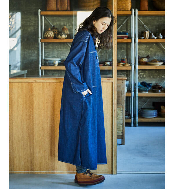  「orSlow | デニム プルオーバーシャツワンピース WOMEN」|ワンピース|
