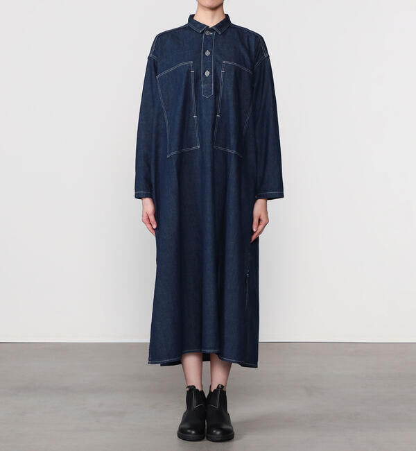  「orSlow | デニム プルオーバーシャツワンピース WOMEN」|ワンピース|