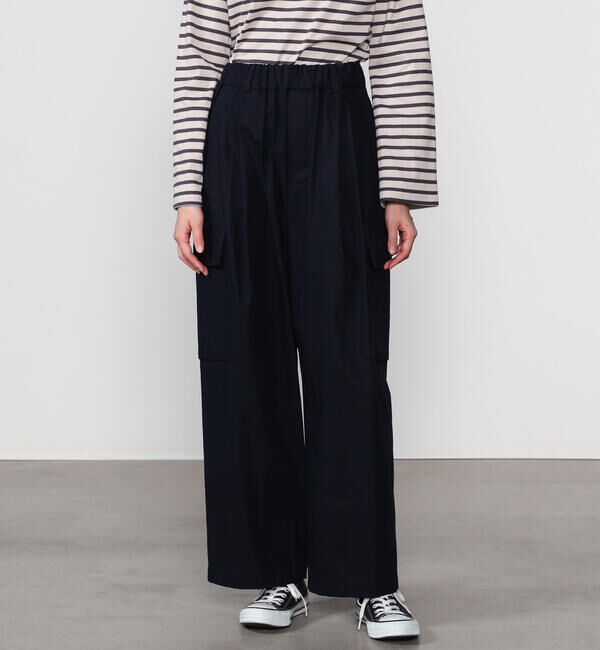  「nicholson & nicholson | コットン ツイルワイドカーゴパンツ WOMEN」|チノ|